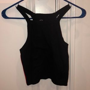 Black halter crop top